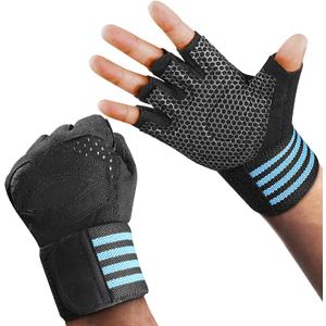 PhAsz Workout Gloves for Full-Finger,Ventilated Weight Lifting Gym Lifting Gloves with Wrist Wrap Support for Men & Women,Full Palm Protection,for Weightlifting,Training,Fitness,Hanging (Small, black)