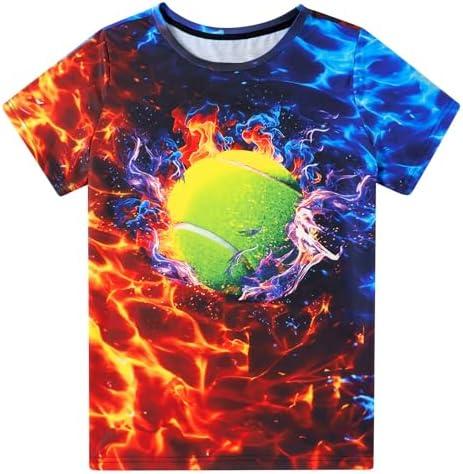 Evensu Boys Girls Hawaiian T-Shirt 3D Print Short Sleeve Novelty Crewneck Tee Size 6-14
