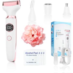 Womens Personal Groomers4-in-1 Electric Razor face Razors&Nose Trimmer Women-Personal Shaver for Women