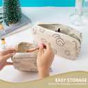 Makeup Bag Purse Cosmetics Bags Corduroy Cute Cosmetic Pouch Handbags Purses Makeup Organizer Storage for Women (2 Pack Green)