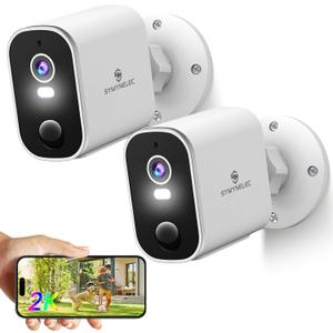 Security Cameras Wireless Outdoor 2K: Battery Powered WiFi Camera with AI Motion Detection for Home - Color Night Vision Spotlight Siren Alarm 2-Way Talk IP65 Waterproof Cloud TF Storage 2-Pack