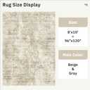 Soalmost Abstract Rug 8x10 Large Living Room Rugs Neutral Modern Washable Area Rugs for Bedroom Dining Room Non-Slip Stain Resistant Foldable Thin Rug Beige Gray