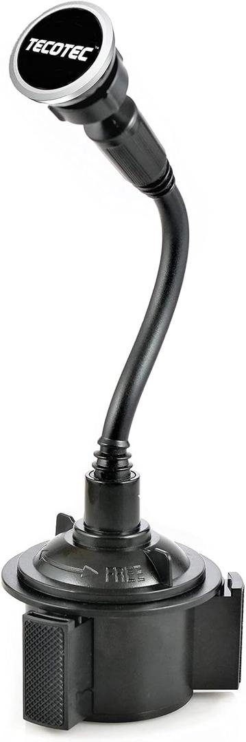 Magnetic Cup Holder Phone Mount, Flexible Gooseneck Arm Car Cup Phone Holder, Super Strong Magnets Mount for All Cellphones & More
