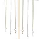 T-Bar Necklace Holder,Jewelry Chains Display Stand for Selling,Velvet Necklace Organizer Stand for Show,Jewelry Tower Tree (Beige)