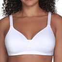 Vanity Fair Womens Full Figure Beauty Back Smoothing Bra, 4-way Stretch Fabric, Lightly Lined Cups Up To H Bra, Wirefree - White, 40B