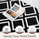 Washable Rug 8x10 Soft Textured Area Rug with Non-Slip Backing, Modern Luxury Checkered Design, Machine Washable Carpet Perfect for Living Room, Bedroom, and Dining Room, Black