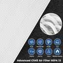 C545 True HEPA Replacement Filter S Compatible with Winix C545, B151, P150, 9300 Air Purifier, Winix S Filter 1712-0096-00 2522-0058-00, 2 Pack H13 True HEPA Filter and 8 Activated Carbon Filters