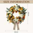 22 Inch Fall Wreath, Handmade Thanksgiving Wreath, Fall Wreaths for Front Doors, Pumpkin Fall Wreath Decorations, Wreath Fall Decor for Home Porch Outdoor Indoor