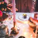 LOGUIDE Gold Flameless Votive Candles, 12-Pack Gold & Purple Glitter Battery Operated LED Tea Lights Candle for Christmas Decorations, Wedding Centerpieces, Party, Birthday, Anniversary