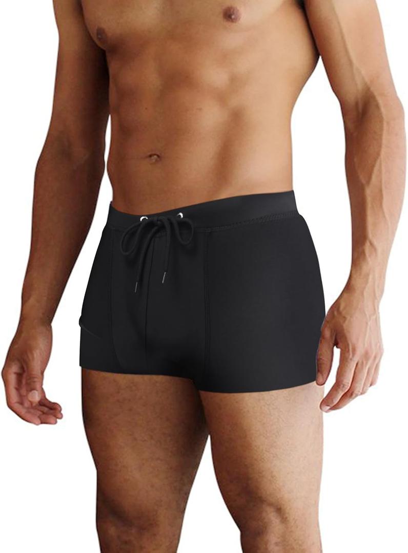 COOFANDY Men's Square Leg Swim Briefs Tight Swim Trunks Swimsuit Athletic Bathing Suit Swimwear with Liner (Medium)