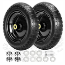 13" Flat Free Wheels Replacement for GOR Garden Cart Tires, 4.00-6 Solid Tires with 5/ 8"Bearings, 13" No Flat Wheels for GOR Garden Carts/ Hand Trucks/ Garden Carts, Black