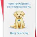 6 x Funny Fathers Day Card for Dog Dad,Cute Puppy Father's Day Card for Pet Lover from Doggy, Happy Dog Dad Gifts for Men Husband