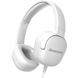 Kids Headphones for School, 3.5mm Jack Wired Headphones for Kids with Safe Volume Limiter, HD Stereo Sound On-Ear Girls Boys Toddler Headphone for Tablet, iPad, Kindle(Wihte)