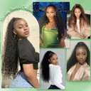 Youthfee 27 Drawstring Ponytail Deep Curly Heat Resistant Instant Clip Ponytail Extension Protective Style Afro Kinky Curly Hair Pieces for Women