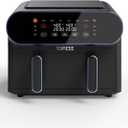 TOPZEE 11-QT Large Air Fryer, 8-in-1 XL Airfryer with Flex Basket, Preheat Air Fry, Roast, Broil, Bake, Reheat, Dehydrate, French Fries Dishwasher Safe, w/Blue Border