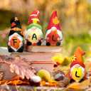 4 Pcs Fall Ceramic Gnomes Decorations for Home 4'' Thanksgiving Decor Welcome Fall Sign Gnomes Figurines Autumn Tabletop Sculpture Table Centerpiece for Home Housewarming Gifts