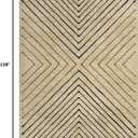 ROYHOME 8x10 Large Area Rug for Living Room Washable Non Slip Bedroom Rugs | Modern Stain Resistant Soft Dining Room Throw Carpet Geometric Striped Low Pile Rugs for Classroom Dorm Home Office, Tan