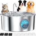 Pet Water Fountain for Large Dogs: Metal Dog Water Fountain - Silent Big Cat Fountains for Drinking - 3.2G/406oz/12L Water Fountain Dog Bowl Inside - GROOKPET Fountains with 6 Filters + 3 Sponges