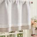 Jinchan Curtain Light Filtering Kitchen for Living Room Bedroom Small Windows Valance 18 Inch Double Layer Farmhouse Window Rustic Overlay Rod Pocket 1 Panel Ivory