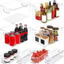 Clear Plastic Storage Bins 8 Pack - Pantry Organizers and Storage, Fridge Organizer Containers for Kitchen, Cabinet, Freezer, Bathroom, Clost, Home Organization (4 Larger + 4 Small)
