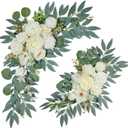 Wedding Arch Flowers (2pack),Flower Arch Stand,Flower Garland,for Wedding Outdoor Decorations Floral swags and Garlands Chair Decorations etc isle Decor,Reusable.（White）