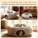Heated Cat Bed Indoor  31.5'' Cozy Warming Donut Cat Tunnel Bed with Timer & Temp Adjustable, Removable Waterproof Electric Heating pad, Play & Rest in One, Treat Your Kitty to Warmth & Fun