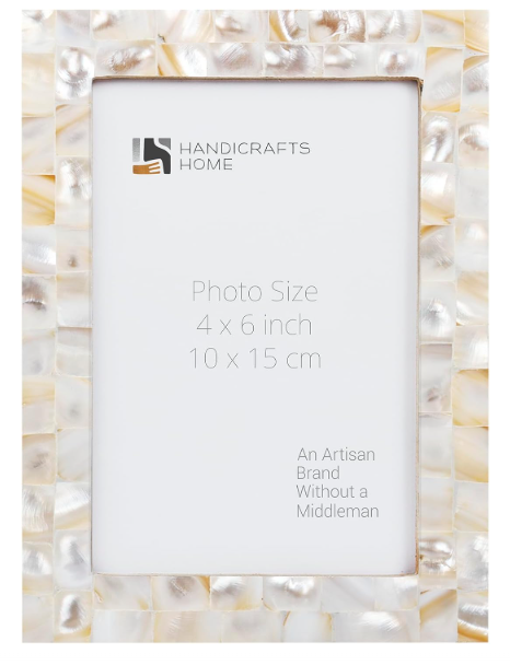 Handicrafts Home Decorative Picture Frame Wooden Photo Frame and Collage (Mop White, 4x6)