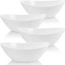 Lawei 4 Pack 9" Porcelain Serving Bowls, 36 Oz Oval Ceramic Mixing Bowls, Large Serving Dishes for Salads, Spaghetti, Dessert, Veggie, Potatoes and Fruits, Side Dishes, Microwave & Dishwasher Safe