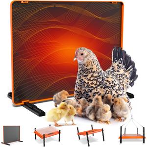 2025 Upgraded Smart Chicken Coop Heater with Thermostat, 75W Brooder Heat Plate with 7 Adjustable Timer & Temperature Settings (95167), Overheating Protection, UL Certified Safe, IPX4 Waterproof (Orange)