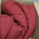 Litanika Burgundy Red Comforter Set Queen Size, 3 Pieces Lightweight Solid Bedding Comforter Set, All Season Fluffy Bed Set (90x90In Comforter & 2 Pillowcases)