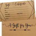 ceiba tree Kraft Blank Gift Certificates for Business 30 Pcs Black Foil Certificate Cards with Envelopes for Salon Restaurants Spa Birthday