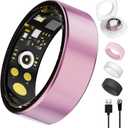 Smart Ring For Women Men, Health Tracker with Heart Rate, Blood Oxygen, Blood Pressure, Sleep Monitor, Step Counting, IP68 Waterproof Fitness ring, No App Fees for iPhone & Android (Lavender Pink, 8#)