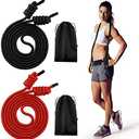 Lewtemi 2 Pcs Flow Rope for Fitness Double Woven Workout Rope Adjustable Length Flow Jump for Working out Men Women Training Exercise Gym Indoor Outdoor Beginner, 9 ft