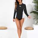 Halcurt Women's Long Sleeve Rash Guard Swim Shirt with Built in Bra Lightweight UPF50+ Quick Dry Swimsuit Top (M)