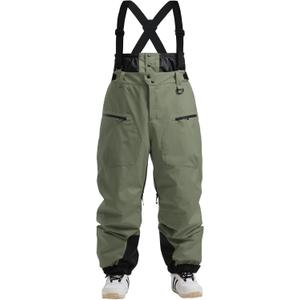 GSOU SNOW Men Snow Bibs Women Baggy Ski Pants Snowboard Overall Insulated Waterproof Windproof Warm Winter (X-Large, Army Green)