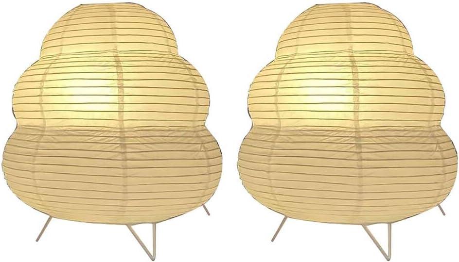 2 Pack Paper Lamp, Cute Ambient Lighting Lamp, Cozy Accent Side Table Lamp, Small Warm Glow Light for Bedroom Living Room Desk (10.24"x9.06"x9.06")