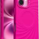 ORNARTO Vortuxe for iPhone 16 Case 6.1" | 2X MIL-STD Drop Protection | Compatible with MagSafe | Sleek Aesthetic Liquid Silicone Phone Cover - Hot Pink