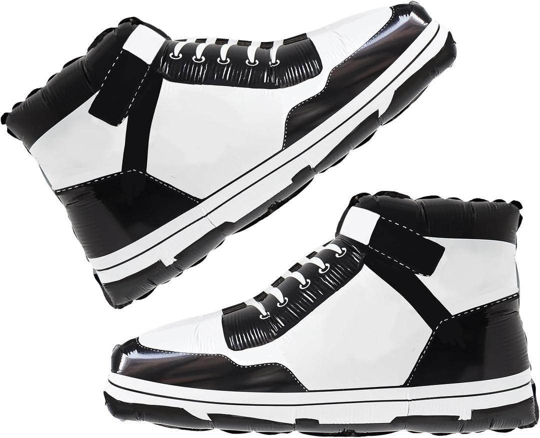 2pcs Retro Basketball Shoes Balloons Sneaker Balloons Decorations Sports Birthday Party Decorations Shoe Theme Party Sneaker Ball Decorations Boys Men Basketball Baby Shower Party Decor