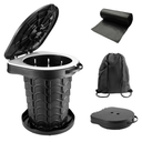 imodomio Retractable Portable Toilet Camping Toilet - Adjustable Height Camp Toilet Portable Potty for Camping, Car, Travel, Boat, Beach, Tent and Emergency Use