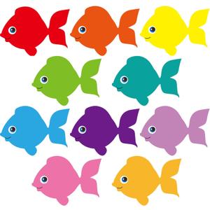 Eaasty 200 Pieces Fish Paper Cutouts Classroom Bulletin Board Decorations Colorful Fish Shape Accents for Wall Decor School Party Supply Teachers DIY Craft(6 Inch)
