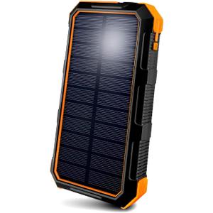 ToughTested 24,000 mAh Fast Charging Solar Power Bank, Portable Solar Charger External Battery Bank | LED Flashlight, IP67 Waterproof, Dustproof, Shockproof for Camping, Travel & Emergency Use