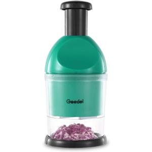 Geedel Food Chopper, Easy to Clean Manual Hand Vegetable Chopper Dicer, Dishwasher Safe Slap Onion Chopper for Veggies Onions Garlic Nuts Salads (Green)