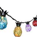 Vigdur Pineapple String Lights - Outdoor Patio Lights Plug in with 10 Pineapple Bulbs Connectable, Indoor String Light for Bedroom Bistro Tiki Decor(10FT