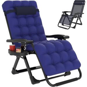 Slendor Zero Gravity Chair, Recliner Lounge Chairs with Cushion, Royal Blue