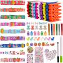 50 Set Cheer Pins Spirit Clips Include 50 Clips Mini Resin Animals Beads Cheer Clothespins Decorations for Team Classroom Cheer Gifts, 7.2x1cm / 2.8x0.39 inches