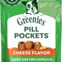 Greenies Pill Pockets for Dogs Large Size, Dog Treat Pouch for Capsule Medication, Cheese Flavor, 7.9 oz. Pouch (EXP 06/02/27)