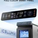 ecozy Ice Makers Countertop, Ultra Slim Design with Full-Color Panel, Internal Lights, 26 lbs/24H, Timer Ice Making, Two Ice Sizes, Portable Self-Cleaning Ice Machine for Home/Kitchen/RV