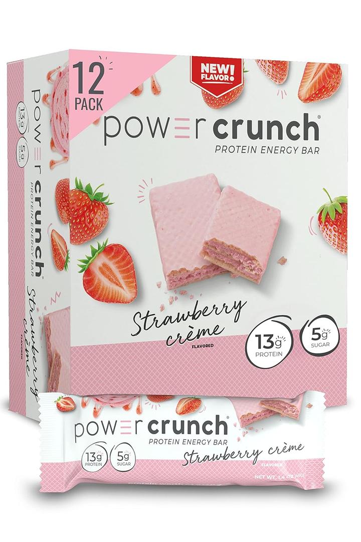 Power Crunch Protein Wafer Bars, High Protein Snacks with Delicious Taste, Strawberry Crème, 1.4 Ounce (12 Count), BBD: 04/04/2027