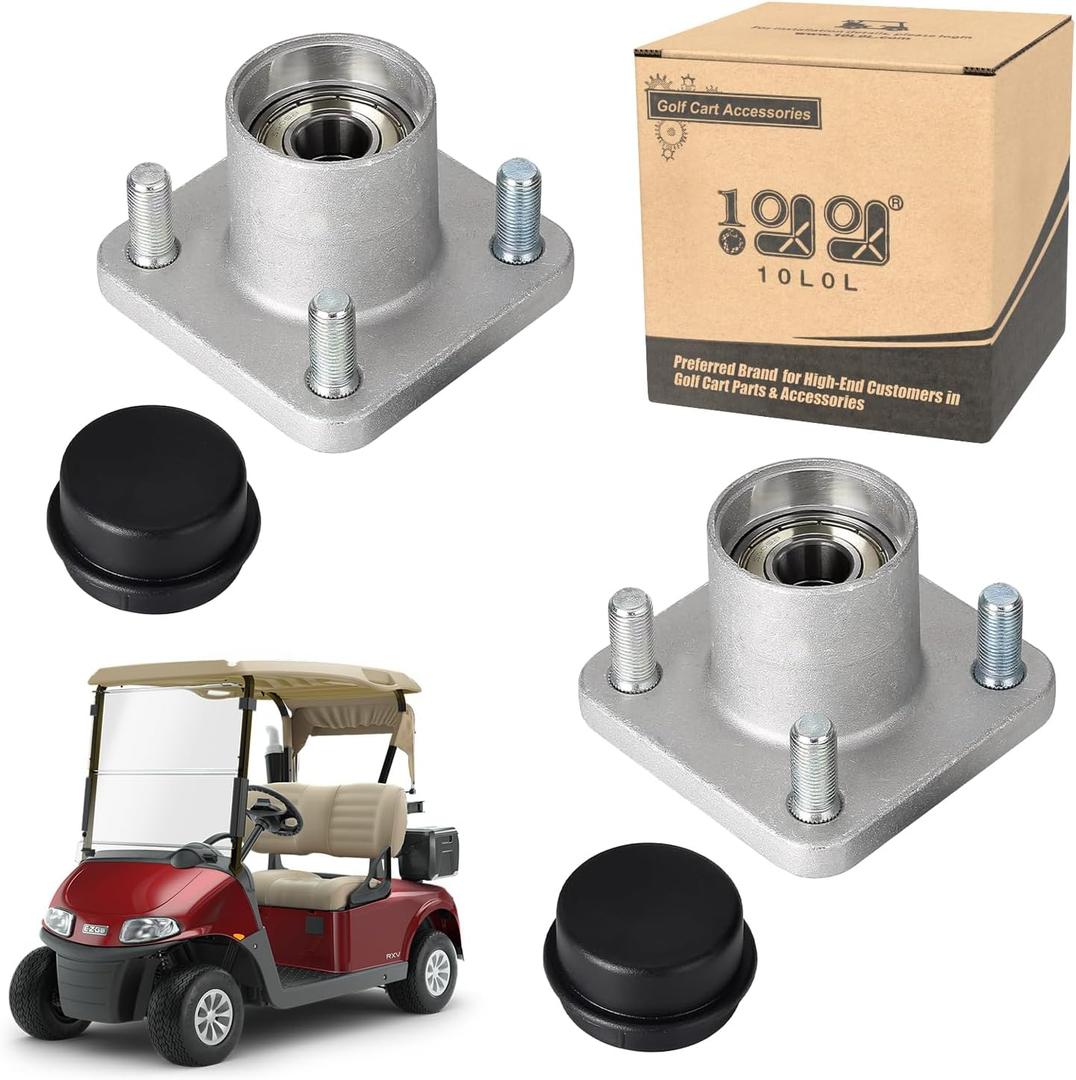 10L0L Golf Cart Wheel Hub Assembly for EZGO RXV 2008-up Gas & Electric, with Bearing & Cap, OEM# 609603 19862G1 602340 602341 12091G2, Set of 2 10L0L Golf Cart Wheel Hub Assembly for EZGO RXV 2008-up Gas & Electric, with Bearing & Cap, OEM# 609603 19862G1 602340 602341 12091G2, Set of 2