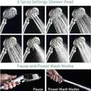 Handheld Shower Heads with ON OFF Switch,Extra Long 79-inch Hose 8 Spray Settings High Pressure Detachable Showerhead,Built-in Power Sprayer to Clean Pets, Adjustable Angle Bracket,Silver